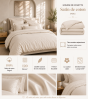 Housse de couette Prestige 260 x 240 cm Sable – Satin de coton peigné 120 fils/cm²