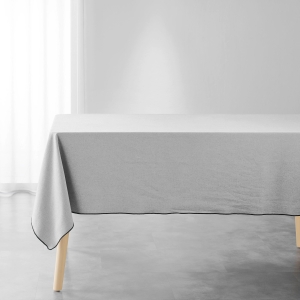 Nappe rectangle 140 x 240 cm – Coton uni Mistraline Gris chiné