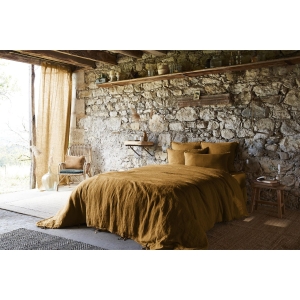 Housse de couette 240 x 220 cm en  lin lavé Soline Caramel