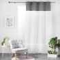 Voilage à œillets 137 x 240 cm – Voile sablé + haut coton Jolibel Gris