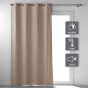 Lot de 2 Rideaux a oeillets 135 x 260 cm 100% occultant thermique uni occultissime Noisette