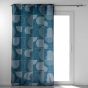 Rideau a oeillets 140 x 280 cm polyester imprime Esquisse Bleu