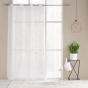 Voilage a oeillets 140 x 240 cm voile sable imprime metallise louxor Blanc