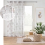 Lot de 2 Voilages à Œillets 140 x 240 cm - Voile Sablé Imprimé Palmea Naturel