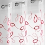 Voilage à œillets 140 x 240 cm – Voile sablé brodé Hoops – Rouge