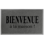 Tapis d'entree rectangle 45 x 75 cm pvc maison Gris/Noir