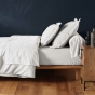 Drap housse 2 personnes 160 x 200 cm uni 57 fils lina Blanc
