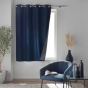 Rideau a oeillets 140 x 180 cm 100% occultant thermique Crepuscule Bleu