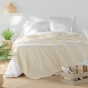 Couvre lit 1 personne 180 x 220 cm coton/polyester tisse adele Naturel