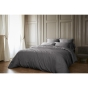 Pack Housse de couette 260 x 240 cm bambou de satin 120 fils Salomé + Drap housse 160 x 200 cm Anthracite