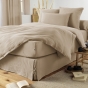 Housse de couette 280 x 240 cm King Size - Double gaze - MILA Ficelle