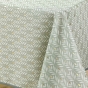 Nappe rectangle 145 x 240 cm polyester imprime metallise piana Sauge