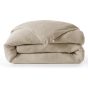 Housse de couette 260 x 240 cm 100% coton Nid d’abeille uni OLYA Ficelle