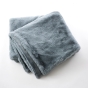 Bout de lit 90 x 220 cm fausse fourrure SVEN Bleu arctique