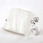 Rideau ajustable + 8 anneaux pince 140 x 270 cm 100% lin lavé EVY Blanc