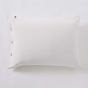 Taie d’oreiller volant plat 50 x 70 cm 100% coton Percale unie PERRINE Blanc