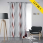 Lot de 2 Rideaux à Œillets 140 x 260 cm – Polyester Imprimé Ondulys Rouge