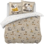 Parure de lit 3 pièces 240 x 220 cm ISIDORE – Réversible – 100% coton 57 fils