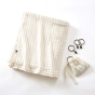 Rideau Ajustable 140 x 300 cm Double Gaze de Coton Vichy VICKIE – Pampa