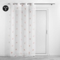 Voilage 140 x 240 cm brodé Ariella Blanc/Rose
