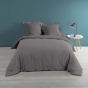 Housse de couette 2 pers. 260 x 240 cm percale uni 78 fils percaline Anthracite