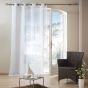 Voilage à œillets métal 140 x 240 cm – Luminette unie Luminea Blanc