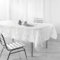Nappe rectangle 150 x 300 cm polyester imprimé metallisé Bully Blanc