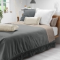  Couvre-lit 1 personne 180 x 220 cm – Coton uni à franges SALMA Anthracite