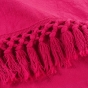  Couvre-lit 1 personne 180 x 220 cm – Coton uni à franges SALMA Framboise