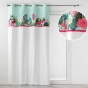 Rideau à œillets 140 x 240 cm – Coton imprimé floral et franges – Anabella Menthe