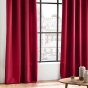 Rideau grande hauteur à œillets 140 x 280 cm – Polyester uni Essentiel Rouge