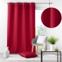 Rideau grande hauteur à œillets 140 x 280 cm – Polyester uni Essentiel Rouge