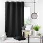 Rideau grande hauteur à œillets 140 x 280 cm – Polyester uni Essentiel Noir