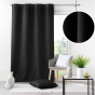 Rideau grande hauteur à œillets 140 x 280 cm – Polyester uni Essentiel Noir