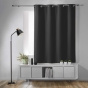 Lot de 2 Rideaux Occultants à Œillets 140 x 180 cm – Uni Noir