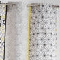Rideau à œillets 140 x 240 cm – Coton imprimé Remix Gris/Jaune