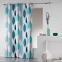 Lot de 2 rideaux à œillets – 140 x 240 cm – coton tamisant imprimé Leafy – bleu