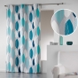 Lot de 2 rideaux à œillets – 140 x 240 cm – coton tamisant imprimé Leafy – bleu