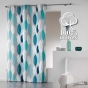 Lot de 2 rideaux à œillets – 140 x 240 cm – coton tamisant imprimé Leafy – bleu