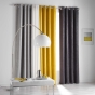 Rideau à œillets – 140 x 240 cm – occultant – velours frappé Opacia – jaune