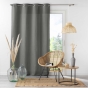 Lot de 2 Rideaux Unis à Œillets 140 x 260 cm – Microfibre – Absolu Anthracite