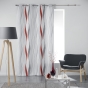 Lot de 2 Rideaux à Œillets 140 x 260 cm – Polyester Imprimé Ondulys Rouge