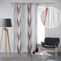 Lot de 2 Rideaux à Œillets 140 x 260 cm – Polyester Imprimé Ondulys Rouge