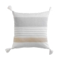 Coussin déhoussable à pompons 40 × 40 cm – Coton imprimé ILLIADE