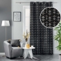 Rideau à œillets 140 x 240 cm – Coton imprimé Letiko Noir