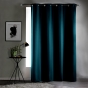 Rideau Occultant Grande Hauteur 135 x 280 cm – Uni Bleu – À Œillets