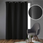 LOT DE 2 Rideaux à œillets grande hauteur 135 x 280 cm occultants unis OCCULT Noir