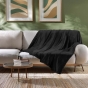 Plaid  ultra doux 180 x 220 cm – Flanelle Unie Flanou Noir