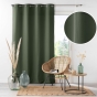 Rideau à œillets 140 x 260 cm en microfibre unie – Absolu Kaki