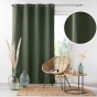 Rideau à œillets 140 x 280 cm en microfibre unie – Absolu Kaki – Grande hauteur